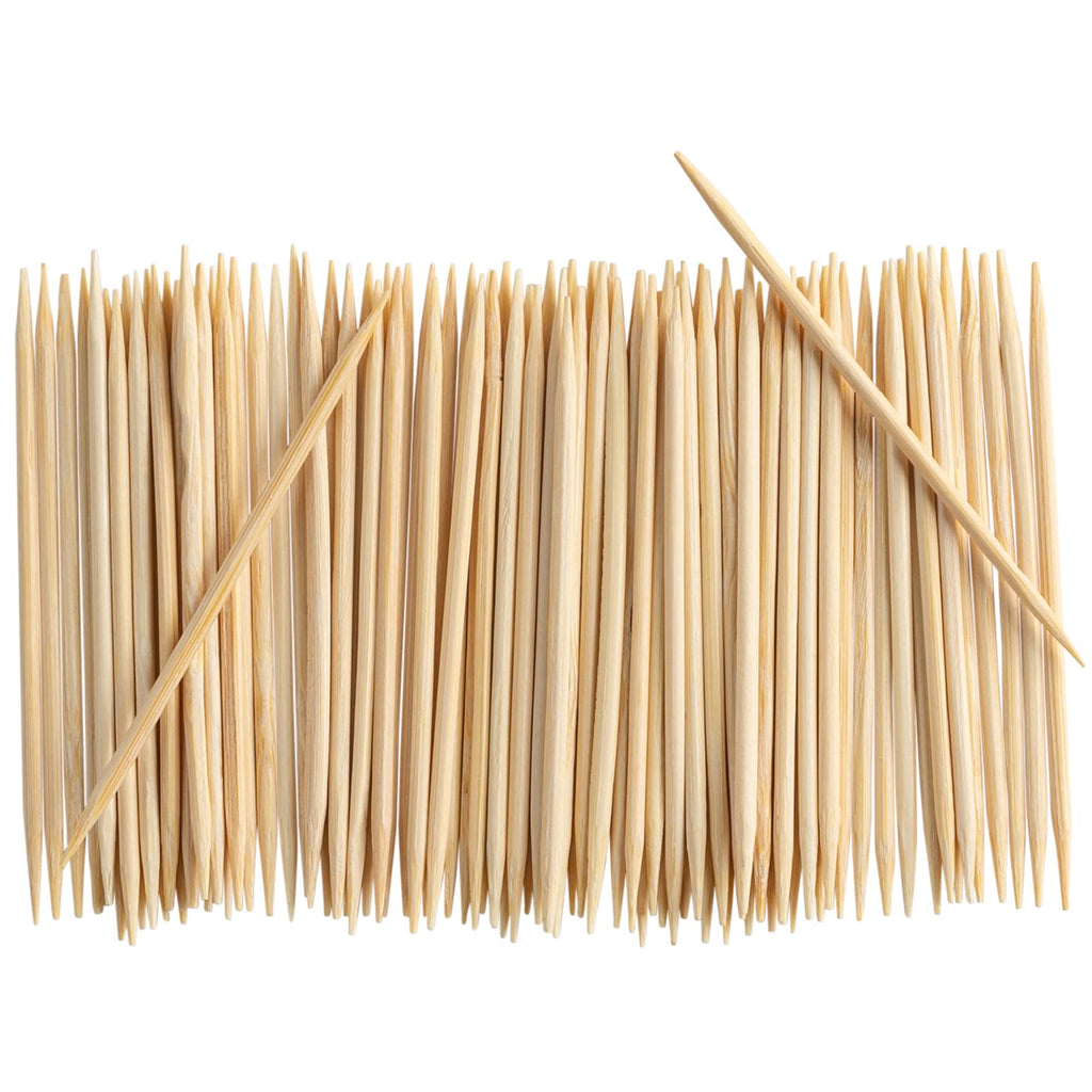 450 Qty BiteMyWood Unflavored Double Point Birchwood Toothpicks DP1 in Reusable Plastic Jar - USA Made